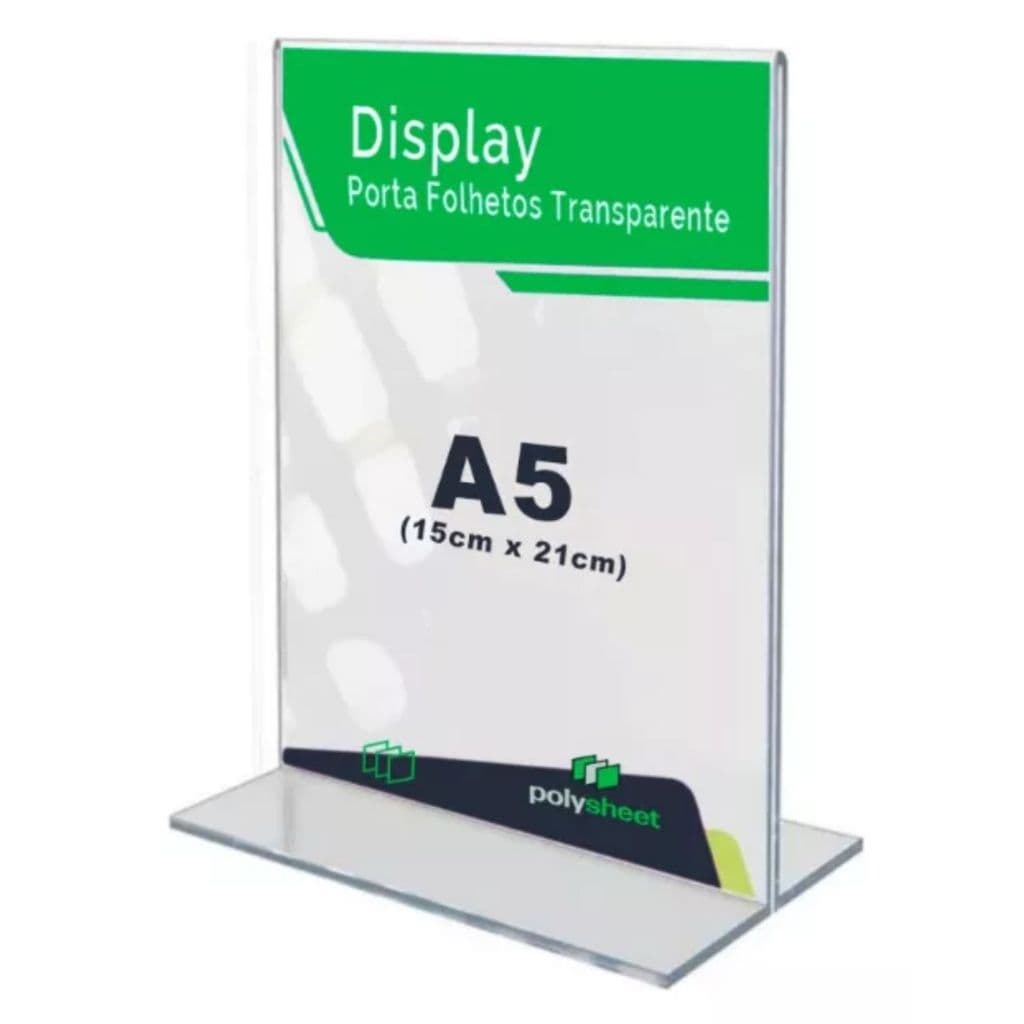 Display T Acrílico Mesa Balcão Toten Escritório Qr Code Expositor A5