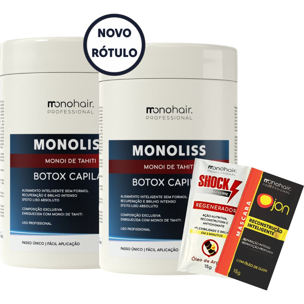 2 Btx Botox Monoliss Monoi de Tahiti -  Liso natural 1kg