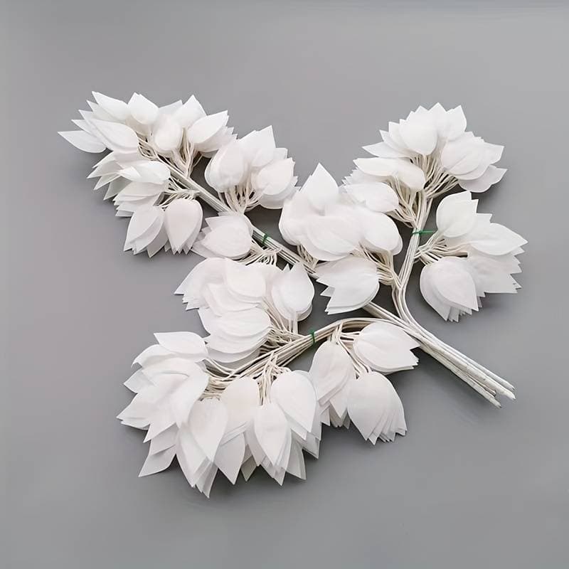 Folhas Fícus artificial Branca de silicone com 42 folhas - BH802259
