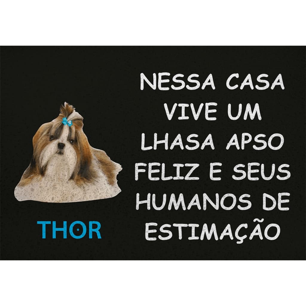 Tapete Com Seu Dog Para Porta Lhasa / Personalize Com O Nome Do Seu Dog - CA329
