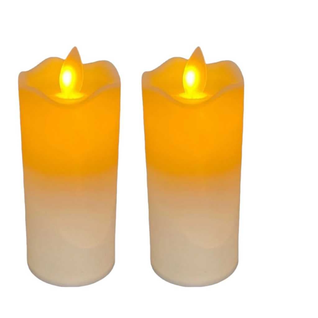 Kit 2 Velas Led Eletrônica Lisa Chama Real A Pilha