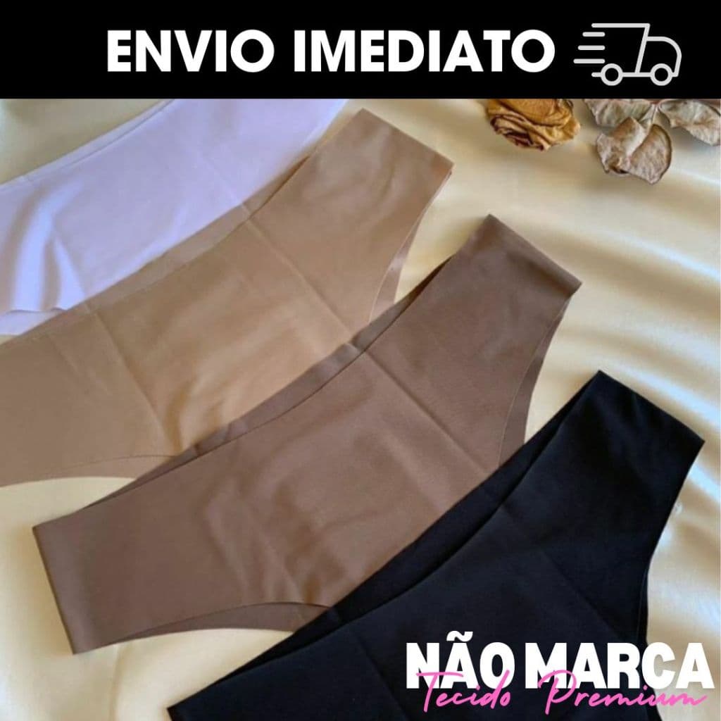 Kit 4 Calcinhas Sem Costura Com Corte a Laser Não Marca Microfibra