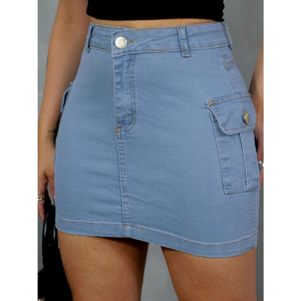 saia cargo feminina com Lycra com bolso