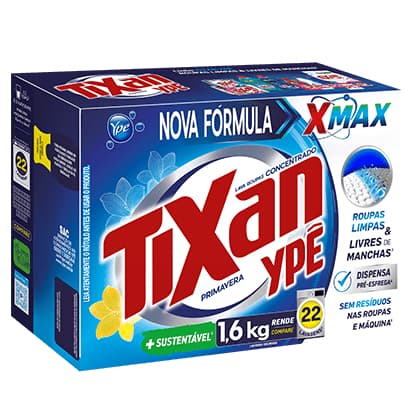 Lava Roupas em Pó Tixan Ypê 1,6kg Varias Fragrâncias