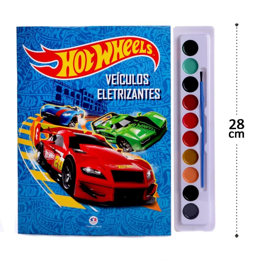 Livro de Colorir Aquarela HOT Wheels Lincenciado