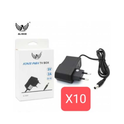 kit 10/6 Fonte de Energia Alimentaçao Tv Box 5v 2A (AL-5030/ley-235/JK-01) para Revenda