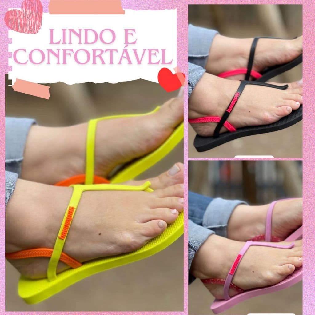 2pares Rasteirinha Feminino Havana Sandalia Chinelo Confortavel Feminina Rasteirinha de Envio Imediato