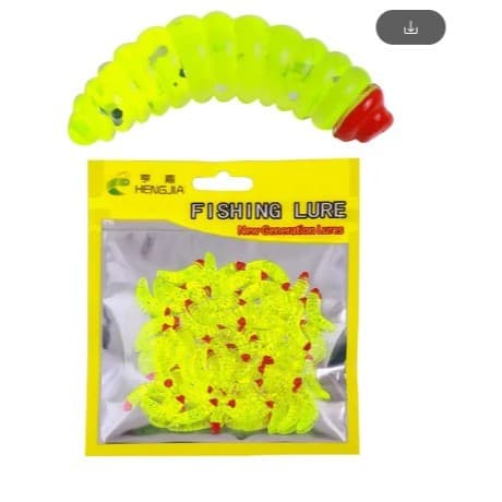 Isca Artificial Larva Bicho Da Laranja - Verde E Vermelho