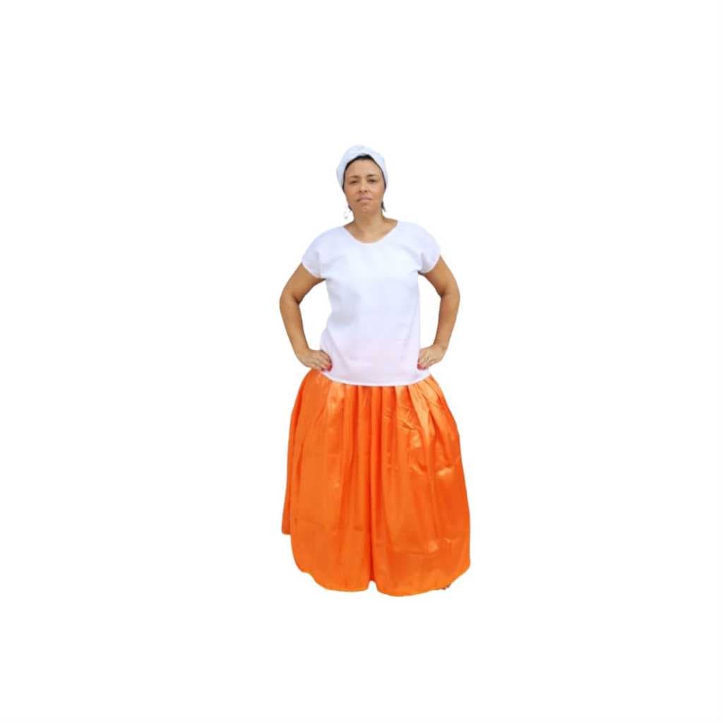 Saia  de Cetim IANSÃ Laranja Umbanda Candomblé