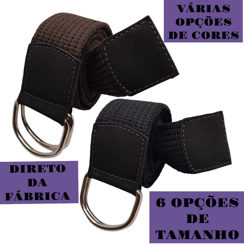 Kit 2 Cintos Masculino em Lona Com Fecho em Meia Argola em Oferta Promoção Barato Direto da Fábrica