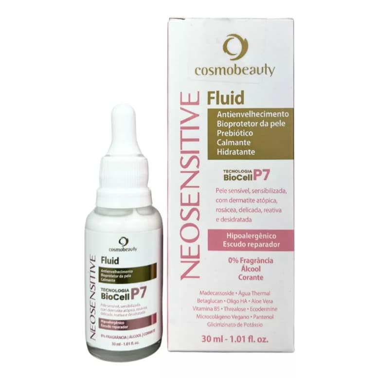 Fluido Antienvelhecimento Neosensitive Fluid p/ Rosácea Cosmobeauty 30ml