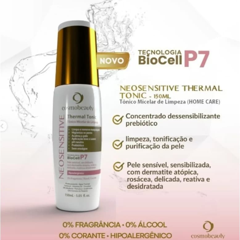 Tônico Micelar Facial Thermal Tonic Neosensitive p/ Rosácea Cosmobeauty 150ml