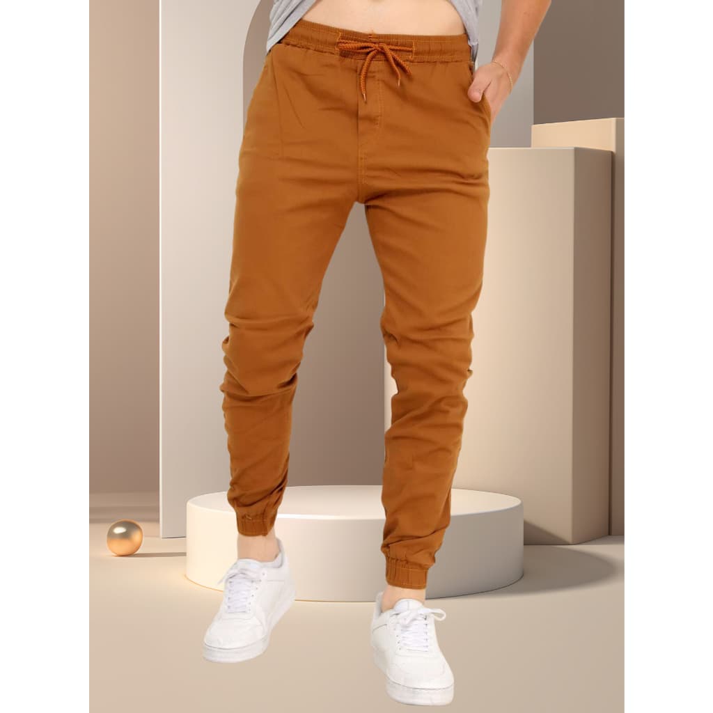 Calça Jeans Jogger Masculina Premium caramelo-tomada de fábrica