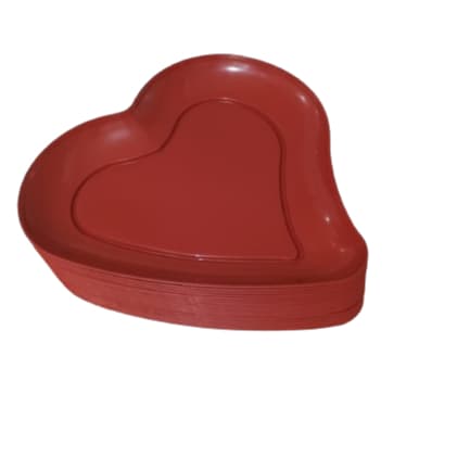 KIT 10 OU 6 PRATOS DE CORAÇÃO PARA REFEIÇÃO VERMELHO 25CM DE PLASTICO!
