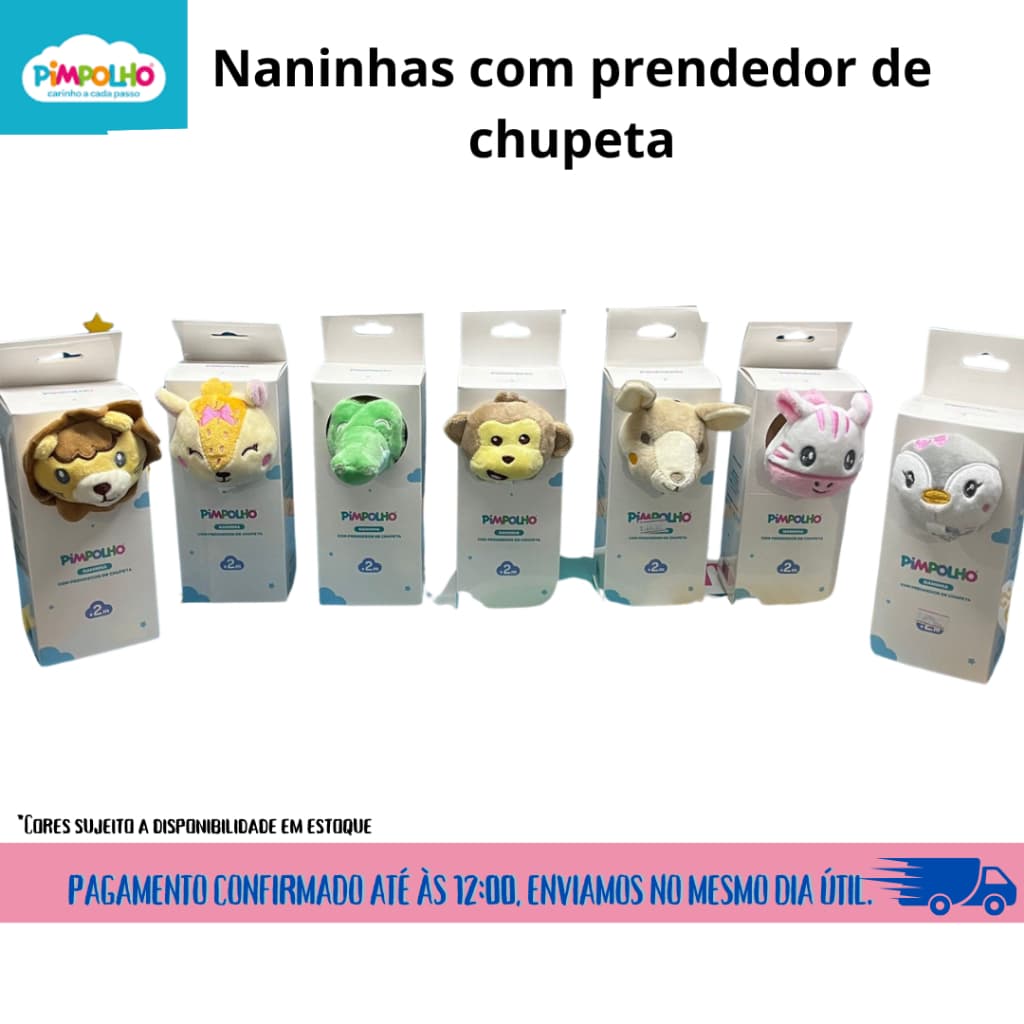 Naninha para bebe menino e menina com prendedor de chupeta - Pimpolho