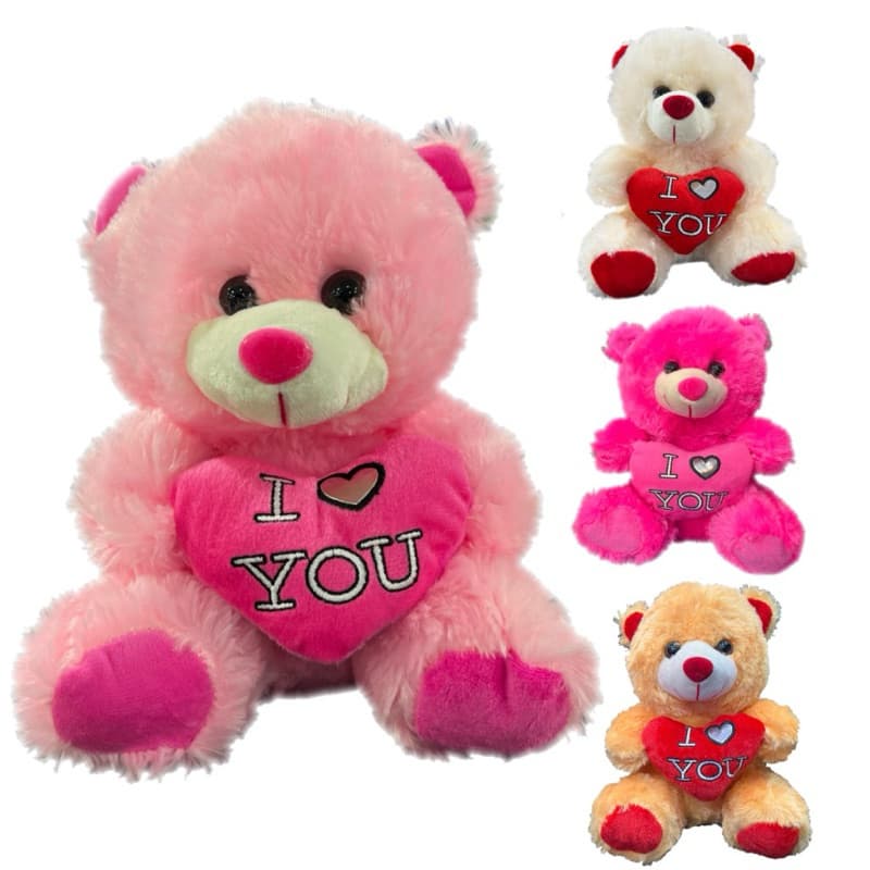 Urso de pelúcia 25 CM Sortido Ursinho Peludo Com Coração Macio Selo Imetro p/ Cestas Presentes  Envio Imediato