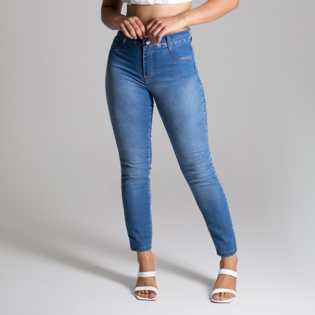 Calça Jeans Feminina Sawary Skinny Original Com Lycra Elastano Confortável Premium Moda Roupas