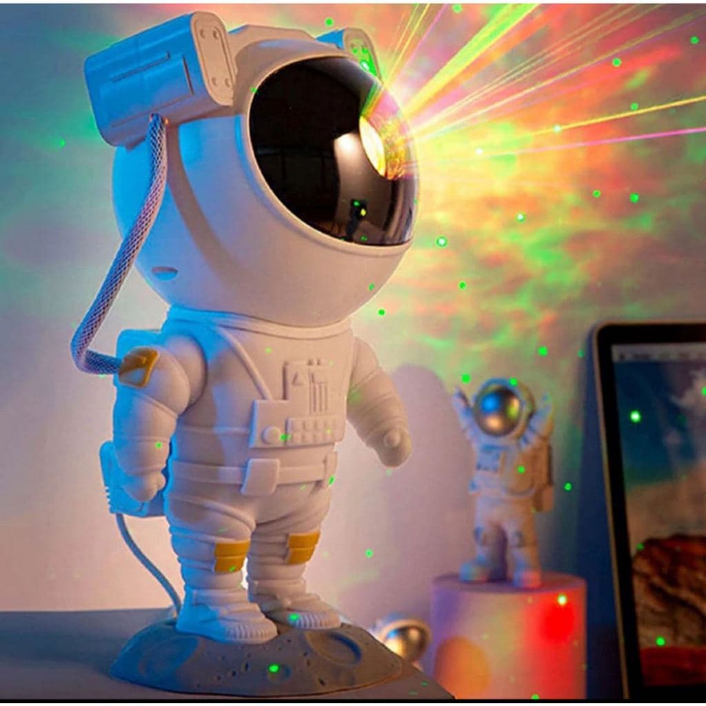 Projetor De Luz De Galáxia Em Forma De Astronauta Múltiplos Modos Usb