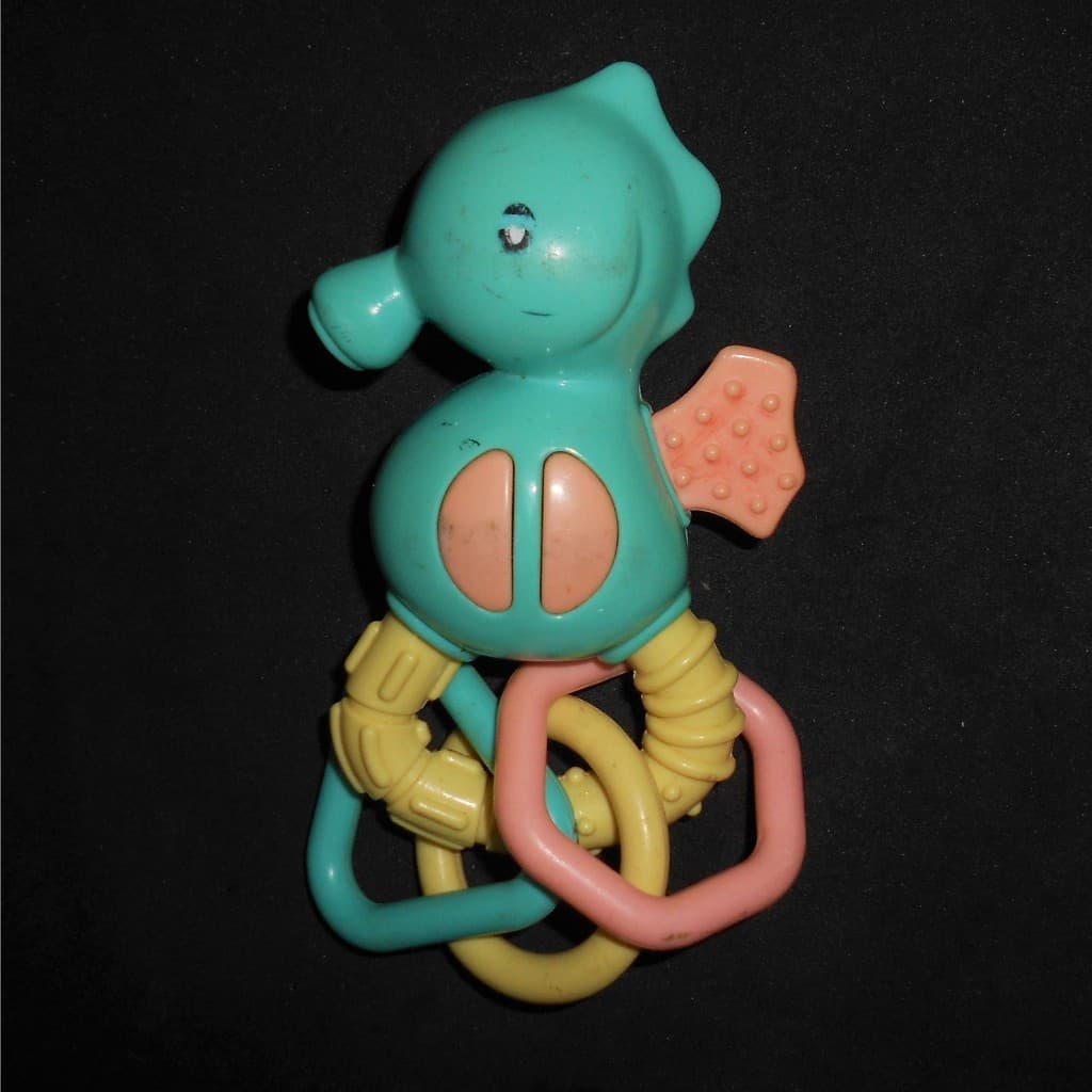 Brinquedo de Chocalho infantil kids para bebê de cavalo marinho