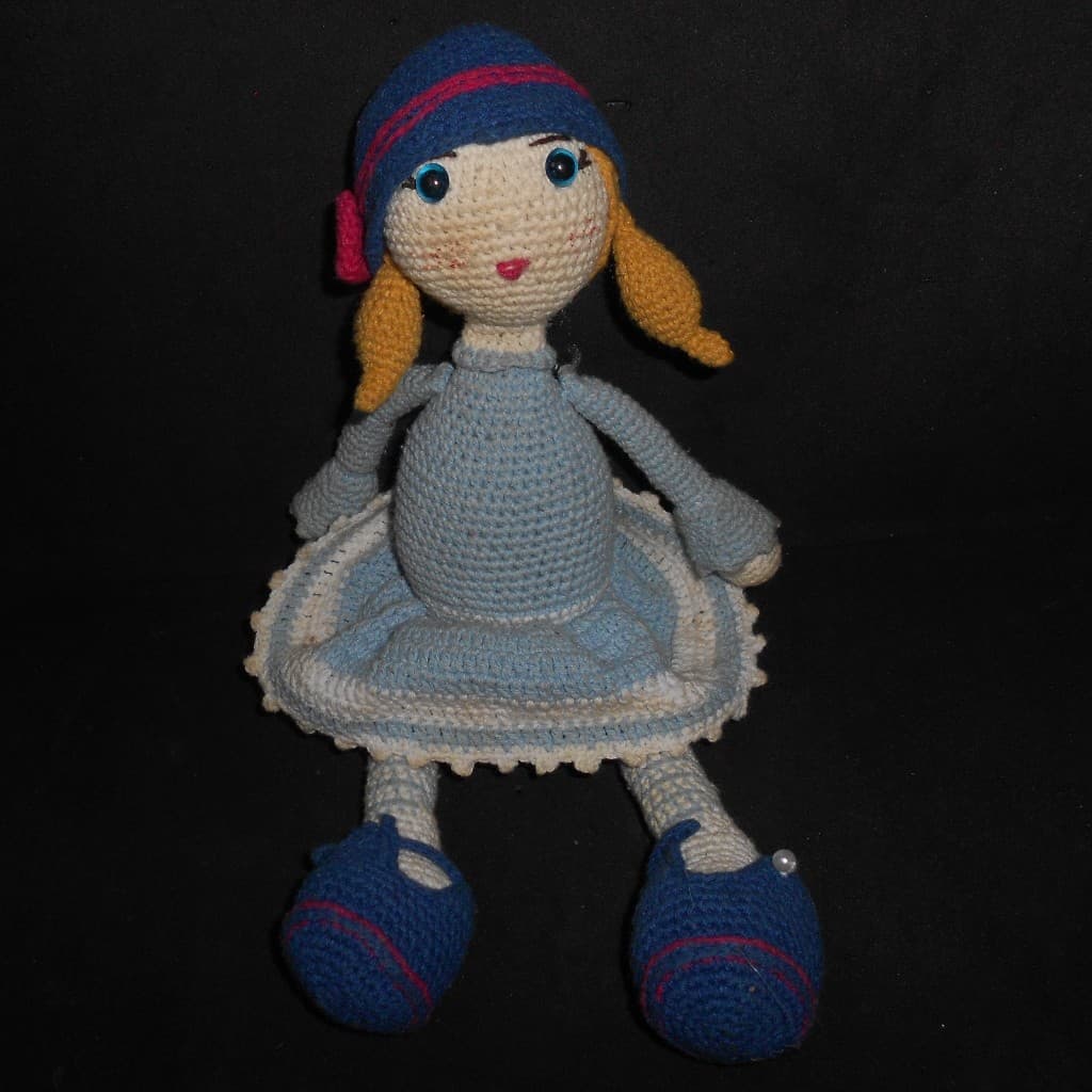 Amigurumi - boneca com vestidinho chapéu sapatinho