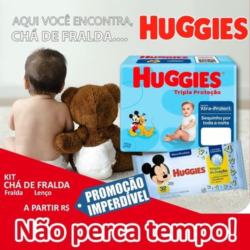 Kit Cha De Fralda Economy  fraldas descartáveis promoção  FRAUDA E  Lenço Umedecido + sabonete