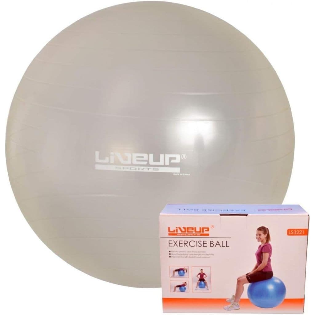 Bola Pilates Transparente Suiça  Adulto Unissex, Branco (White), 65 cm LIVEUP