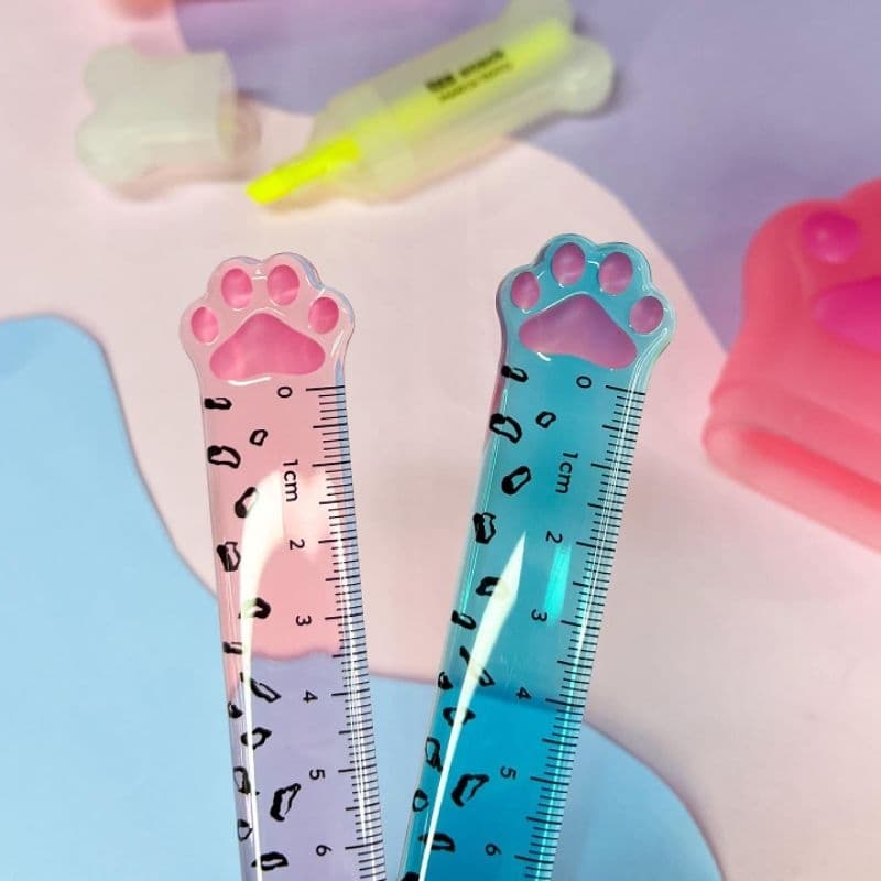 Régua Plástica Holic Pets 15 cm Tris / Régua Colorida / Papelaria  / Material Escolar / Régua Fofa