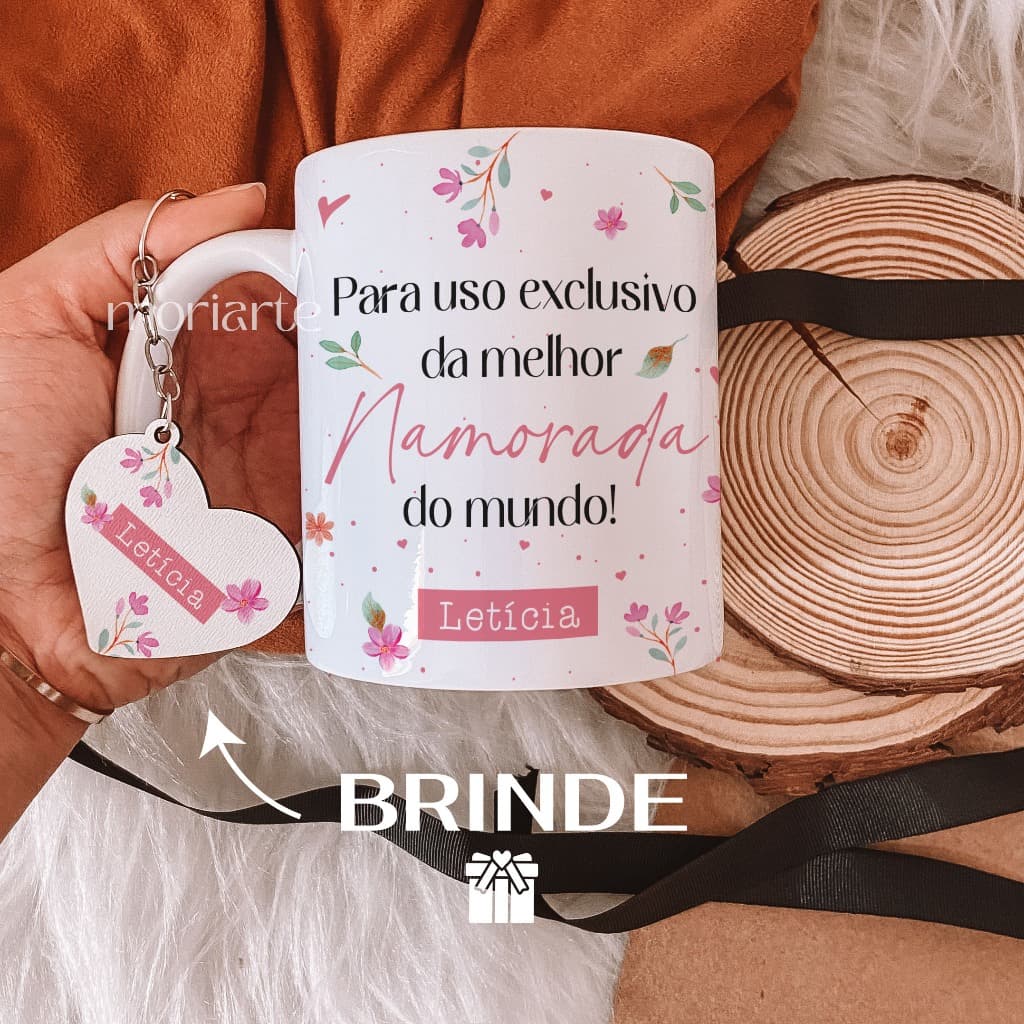 Caneca personalizada melhor namorada +chaveiro, presente namorada, presente criativo esposa