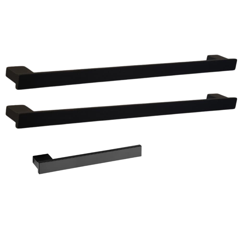 KIT ACESSÓRIO BANHEIRO INOX PRETO 2 BANHOS SIMPLES 70CM E 1 TOALHA ROSTO