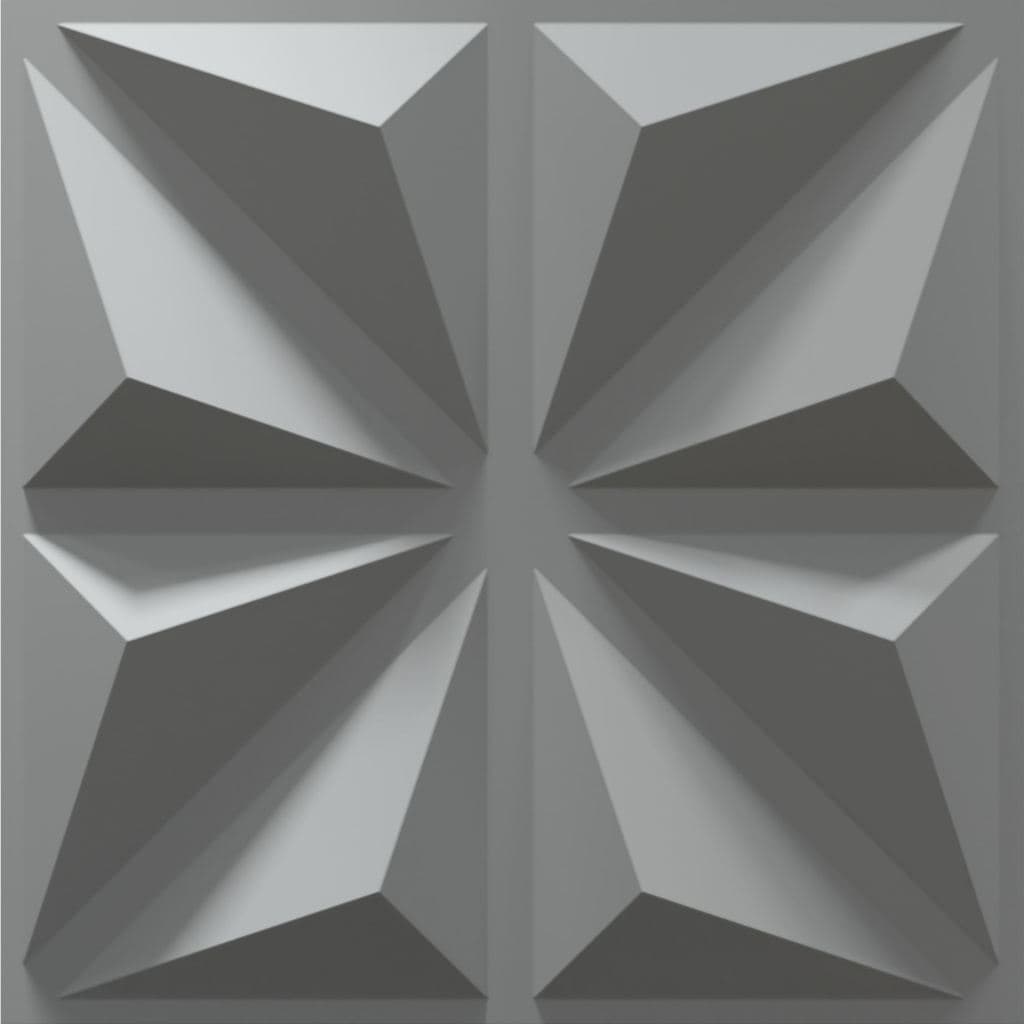 Placa 3D para parede de 50x50cm - 10 unidades - Modelo Atenas - Autoadesivas com fita dupla face