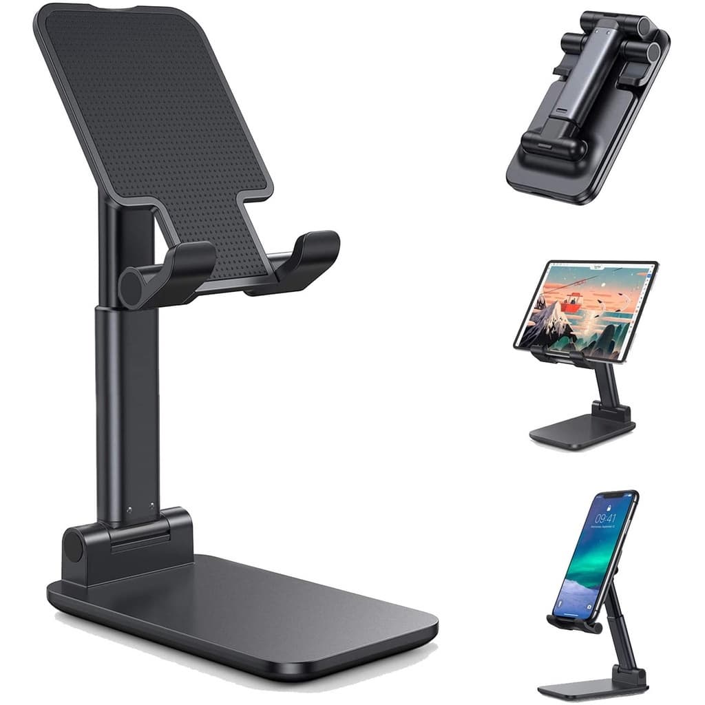 Suporte Para Celular e Tablet Dobrável Portátil Ajustável Apoio Mesa