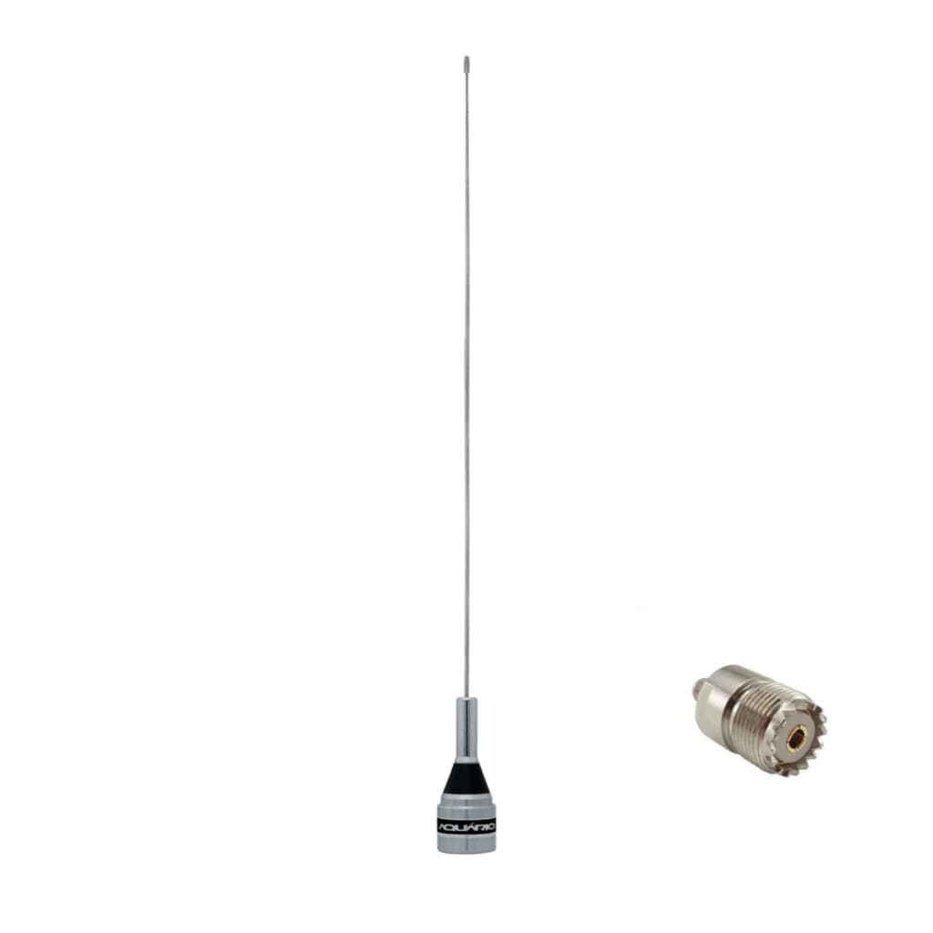 Antena Móvel Carro 1/4 VHF Faixa 2 metros com Adaptador De Conversão UHF Fêmea