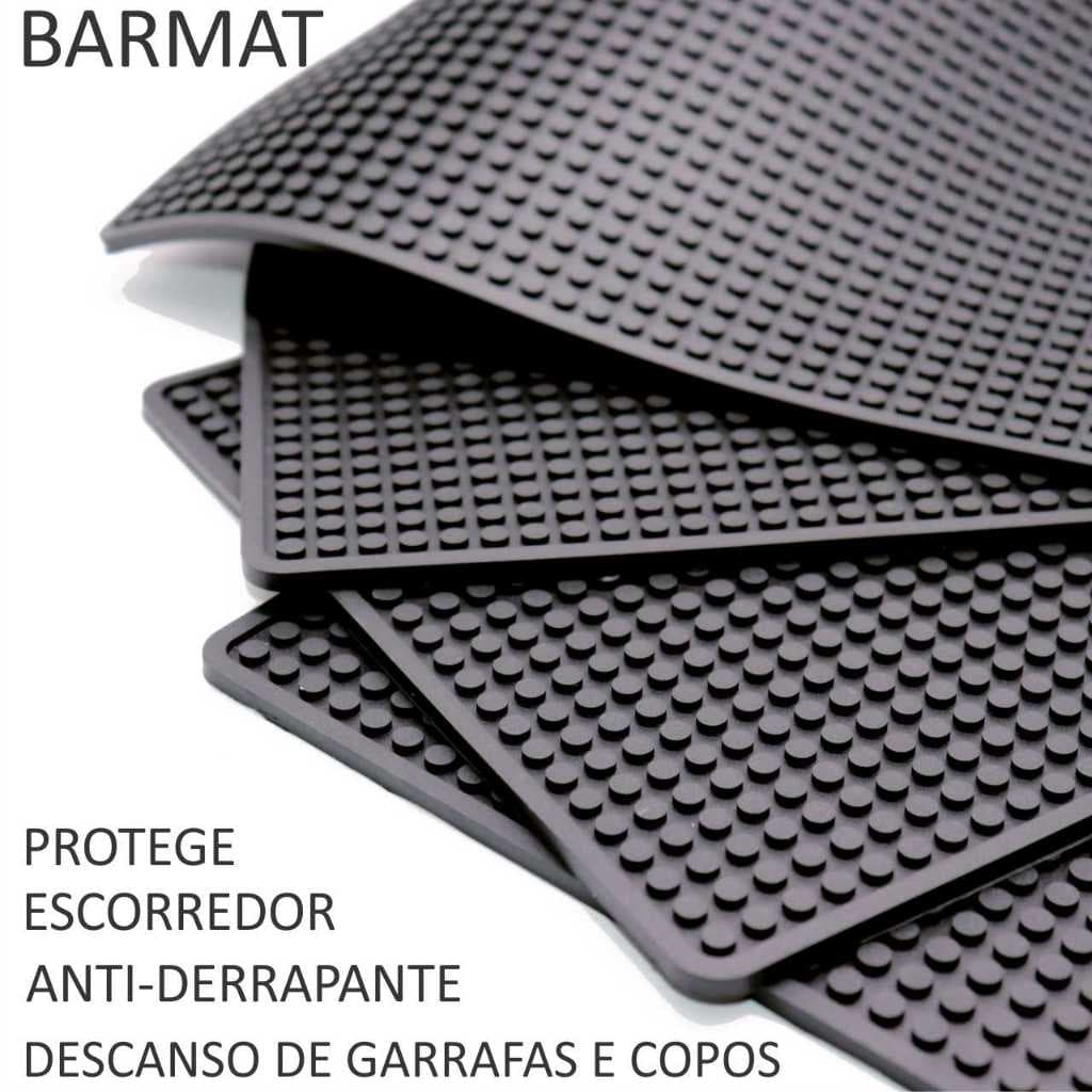 Bar Mat Tapete de Bar Emborrachado Porta Copos Barman Porta Garrafas Escorredor Louça