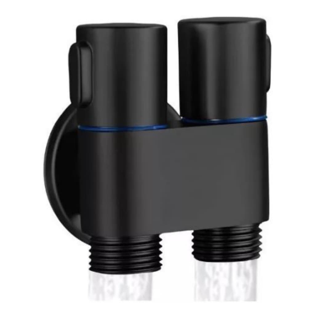 Registro Ducha 2 Saída Dupla Para Ducha Higiênica / Maquina De Lavar Preto