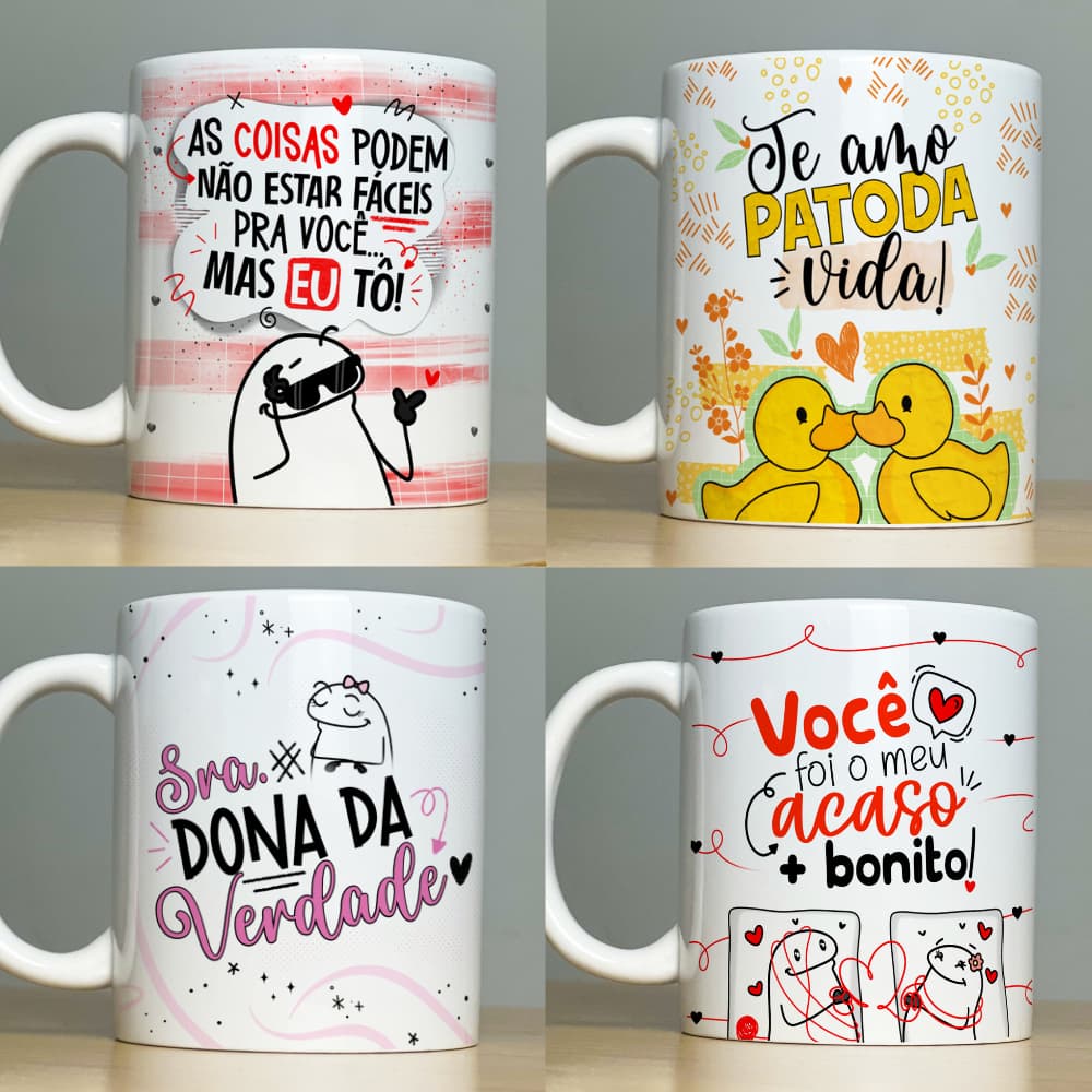 Caneca Personalizada Dia dos Namorados - Xícara de Porcelana 325ml - Flork - Presente Para Namorada - Cerâmica - Copo - Frases Engraçadas e Divertidas