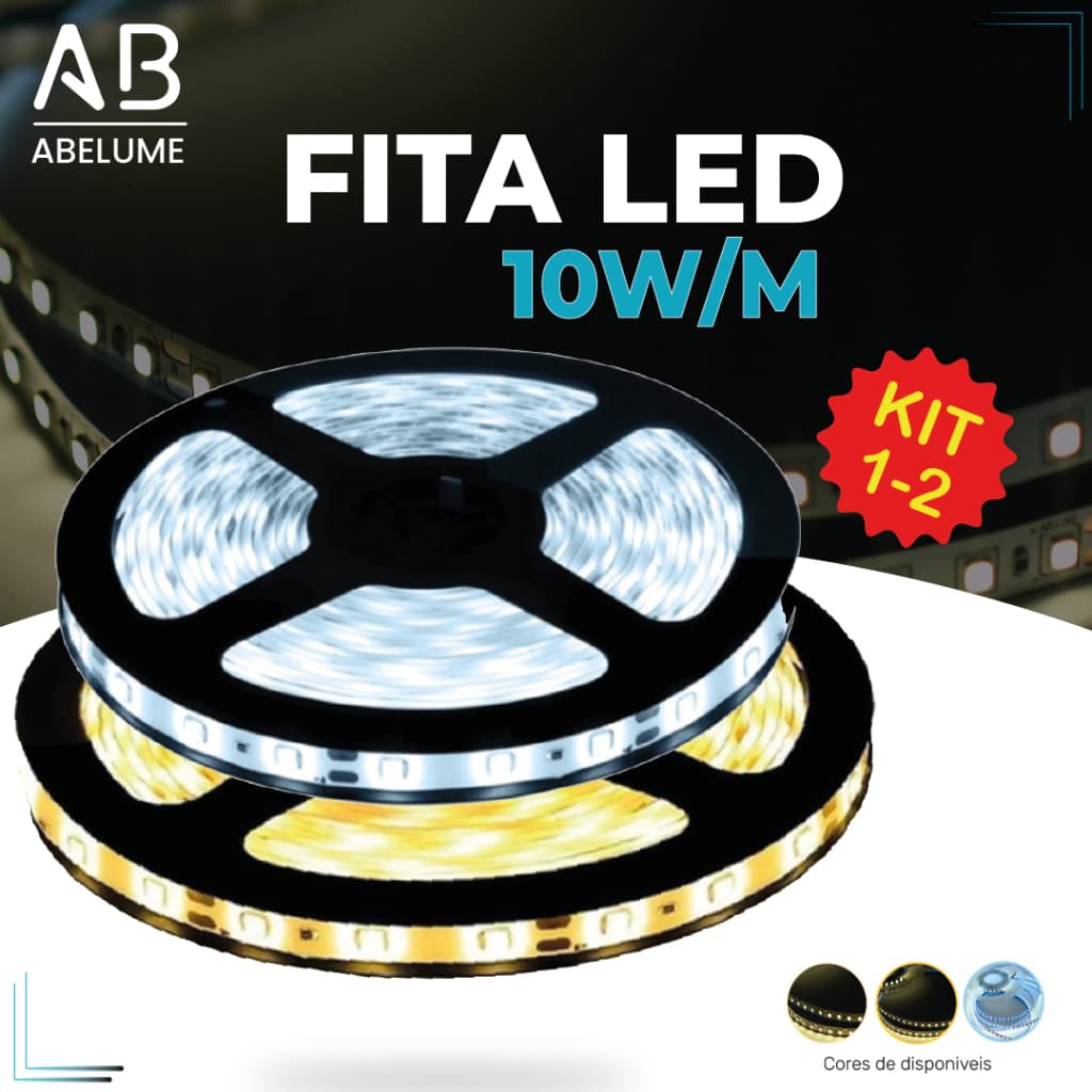 Fita LED 3528 Super Led Ultra 5M a prova d'água 300 Leds | Branco Frio, Branco Quente e Branco Neutro | IP20 (Não Acompanha Fonte)