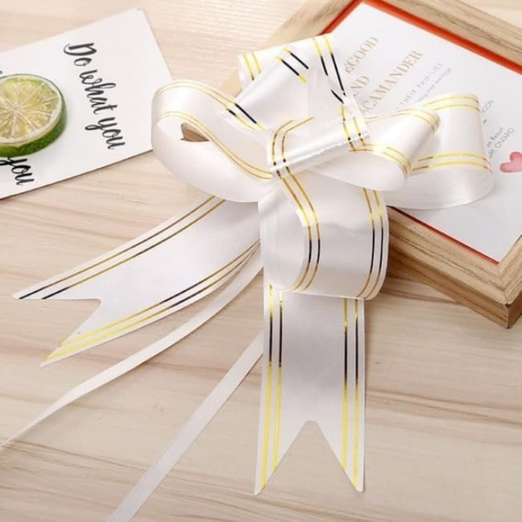 Kit 100 Laços Mágicos Fácil 12x24 Fita com Filete Dourado Cores Variadas