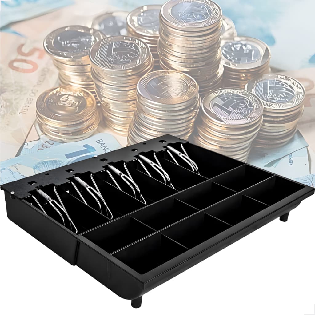 Gaveta De Dinheiro Porta Cedulas E Moedas Niqueleira Checkout Com Divisórias