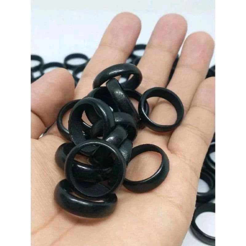 Kit 10 Anel de Coquinho Preto Tucum Com Brilho 10 Unidades Unissex