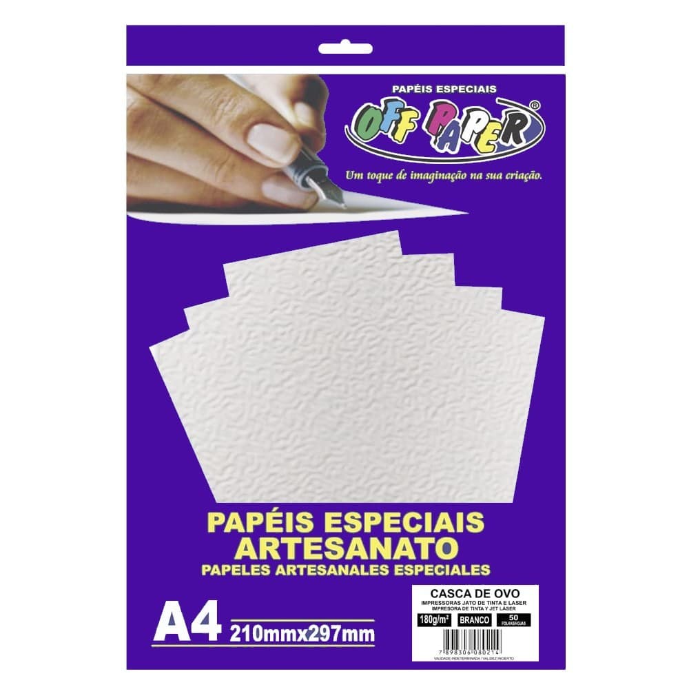 Papel Especial Artesanato A4 Casca De Ovo 180g Off Paper 50 Folhas