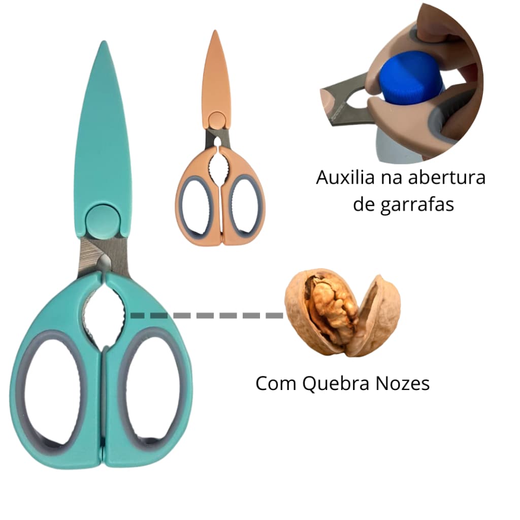 Tesoura De Cozinha Multifuncional Linda Quebra Nozes Prática