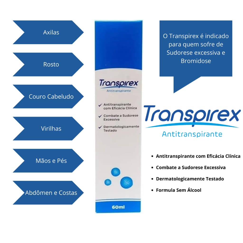 Transpirex Antitranspirante - Solução Suor Excessivo Sudorese Hiperidrose