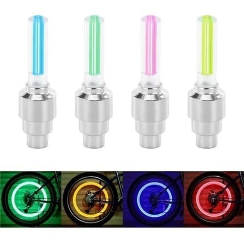 2 Tampa Pino Bico Valvula Roda Led Lanterna Sinalizador Carro Moto eletrico Bicicleta Mtb Bmx