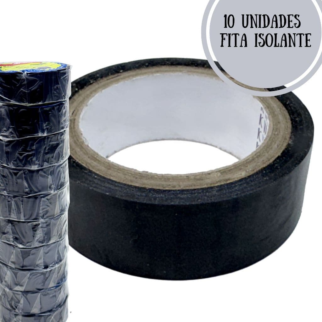 FITA PARA ISOLAMENTO DE FIOS 10 UNIDADES FITA ISOLANTE PRETA KORETECH