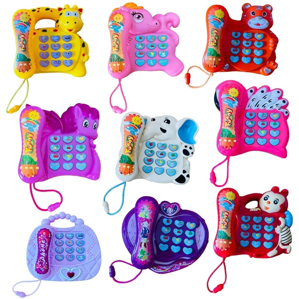 Telefone Infantil Musical Animal Som Luz Brinquedo Educativo