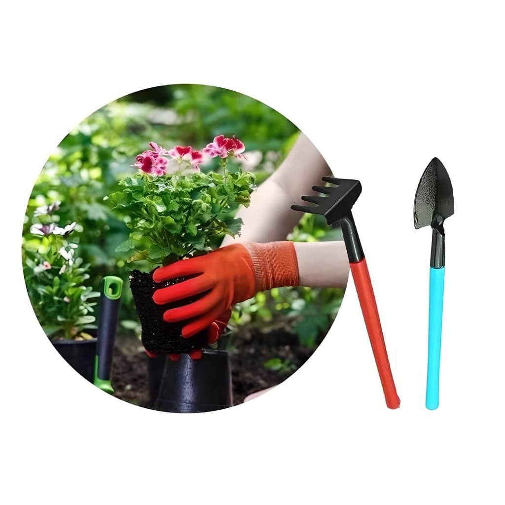 Mini Kit Jardinagem c/ 2 Peças Ancinho Pazinha Pá Jardim