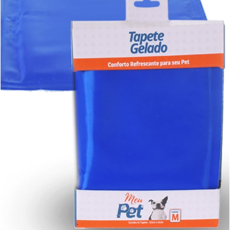 Tapete Gelado Tamanho P 30cm x 40cm para Cães e Gatos - AZUL - Meu Pet