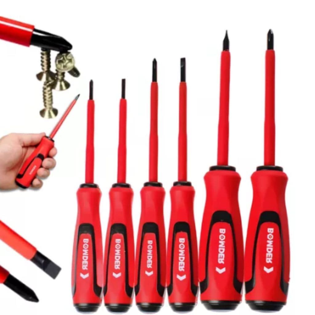 Kit Chaves Fenda E Philips Com Isolamento Para Eletricistas Jogo  de Chaves Fenda e Philips Isoladas