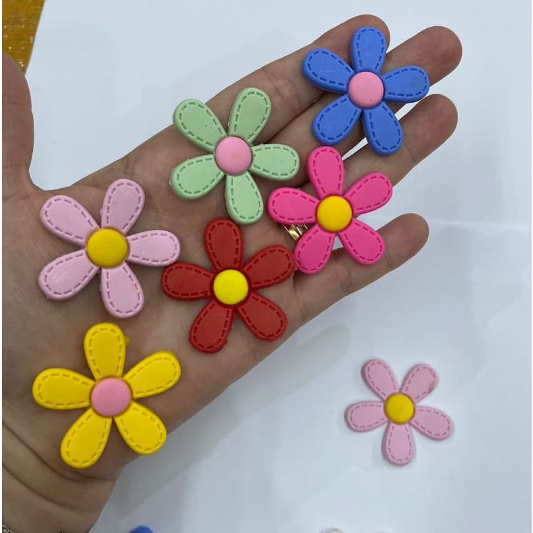 APLIQUE FLOR, KIT APLIQUE EMBORRACHADO, 10 FLORES SORTIDAS