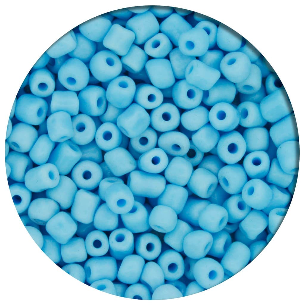 Miçanga Azul Clara Leitosa para Guia 4mm - 50g Aprox. 660 Peças